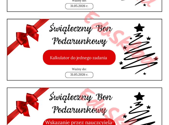 🎄 Świąteczne Bony Podarunkowe