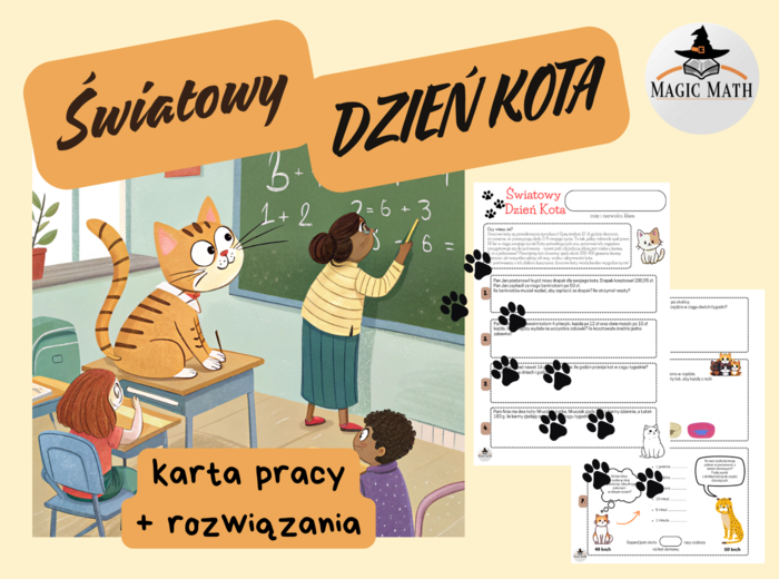 ŚWIATOWY DZIEŃ KOTA - karta pracy + rozwiązania