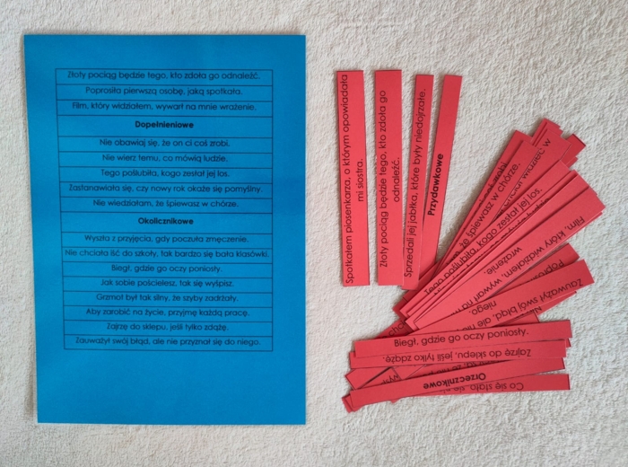 Zdania złożone podrzędnie – typy i wykresy – ćwiczenia