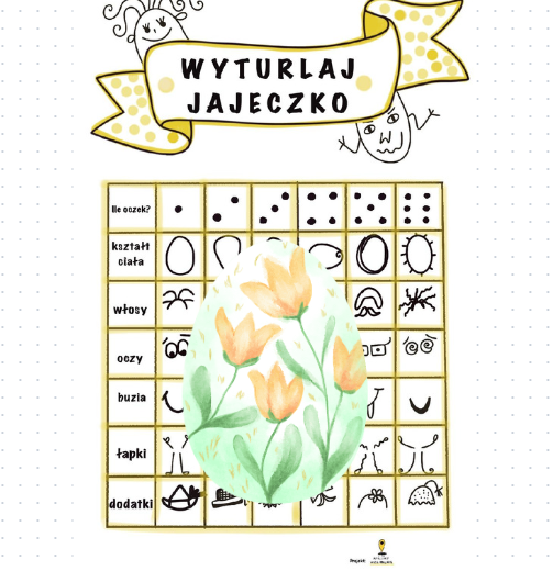 Zabawa rysunkowa - ,,Wyturlaj jajeczko"