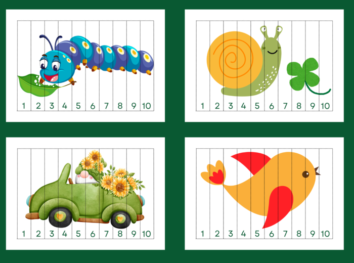 WIOSNA – puzzle – układanka- układanki – biblioteka – świetlica – przedszkole – 12 wersji