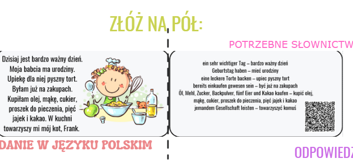 Fajne lekcje języka niemieckiego - PRZETŁUMACZ proszę! - E8,