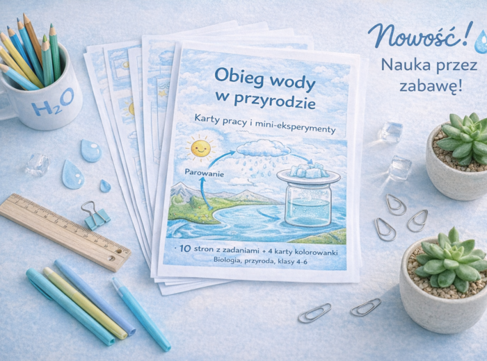 Obieg wody w przyrodzie – karty pracy i mini-eksperymenty