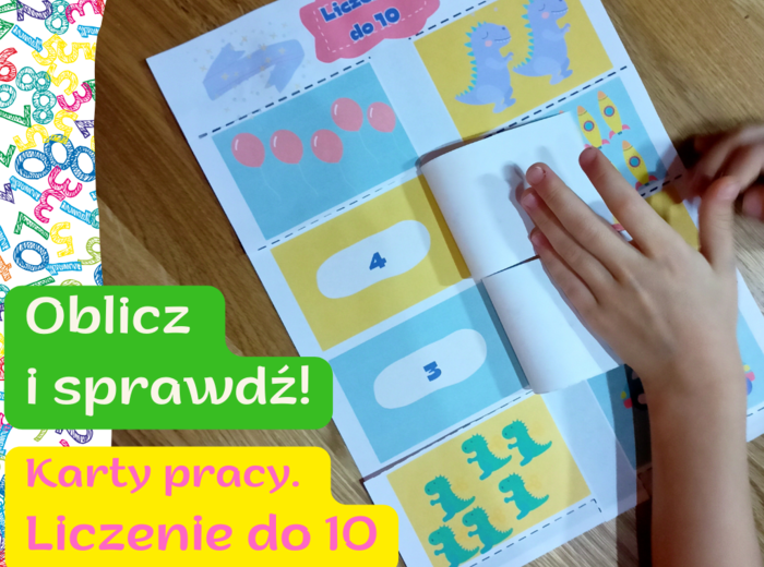 Oblicz i sprawdź! Liczenie do 10 do druku. Karty pracy do złożenia.