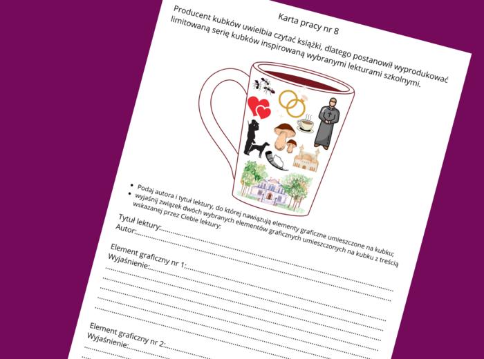 "PAN TADEUSZ” – lektury- kl. 4-8 – ikonki – powtórzenie – powtórka – egzamin – karta pracy