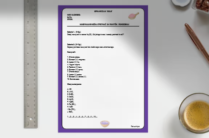 Chemia. Klasa 8. Sole. Sprawdzian wiadomości. Nowa podstawa programowa.