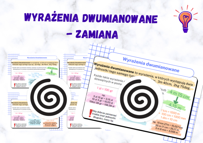 Wyrażenia dwumianowane - plakat + wklejki