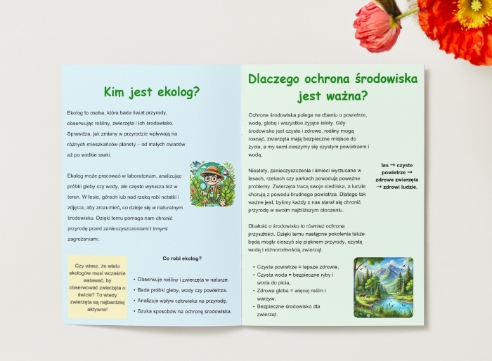 Ekologia. Wprowadzenie do tematu. Kim jest ekolog? Jak dbać o środowisko? Ciekawostki. Zadania