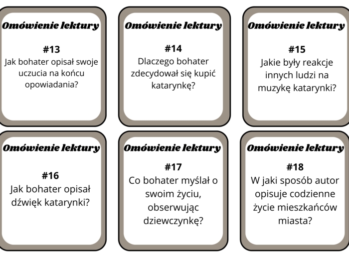 "Katarynka" - karty dyskusyjne