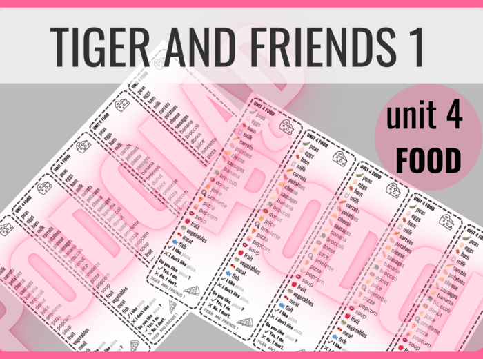 Tiger and Friends 1 unit 4 FOOD - zakładki do książki