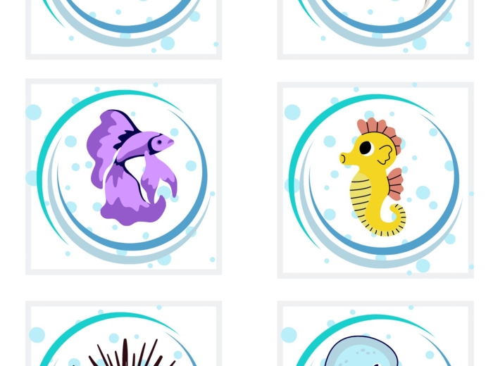 ZNACZKI PRZEDSZKOLNE. ZWIERZĘTA MORSKIE. CZĘŚĆ I.