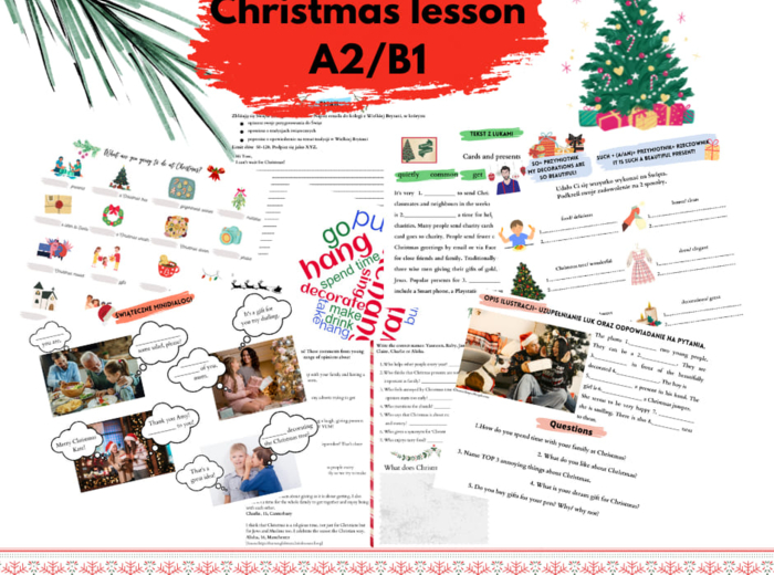 Christmas lesson A2/B1 exam egzamin ósmoklasisty
