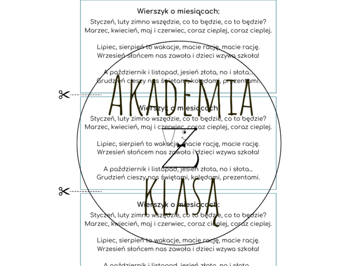 KALENDARZ KLASOWY NA CAŁY ROK SZKOLNY - DO POWIESZENIA NA TABLICY I CODZIENNEGO KORZYSTANIA