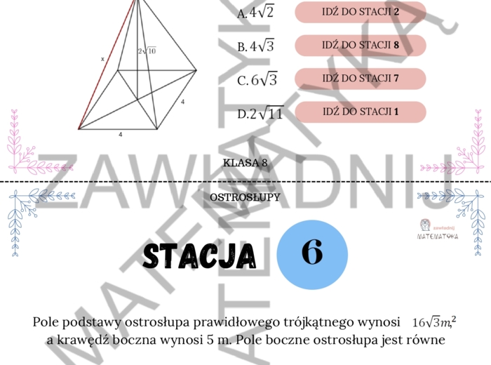 Stacje zadaniowe – ostrosłupy
