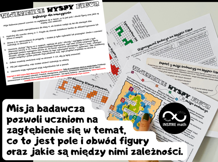 Matematyczna misja badawcza: Tajemnice Wyspy Figur. Pole i obwód, badanie zależności.