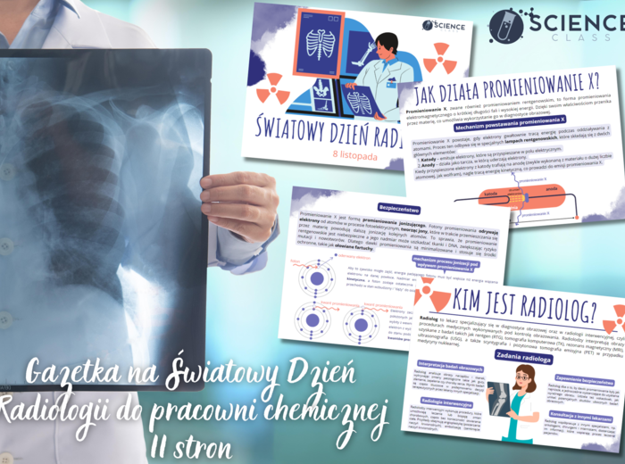 Gazetka na Światowy Dzień Radiologii do pracowni chemicznej