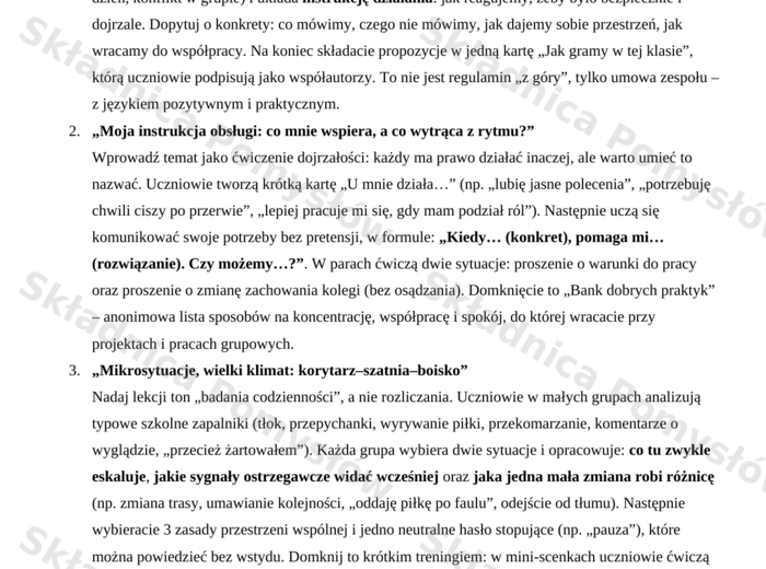 Klasa 5 - godziny wychowawcze | 40 tematów z krótkim omówieniem (plan na cały rok) | lekcje wychowawcze