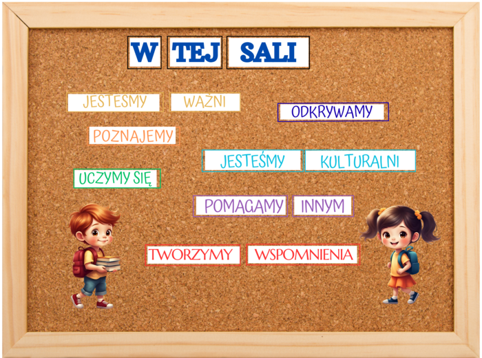 W tej sali - dekoracja na gazetkę lub drzwi (pdf)