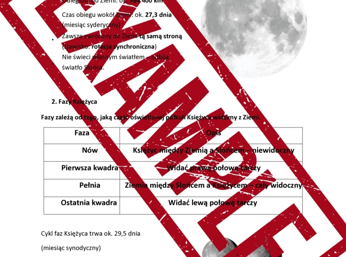 Notatka + zadanie domowe: Księżyc i Układ Słoneczny