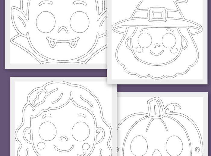 Maski na dzień dyni / halloween format a4 pdf+jpg 13 szt. kolor i czarno białe!