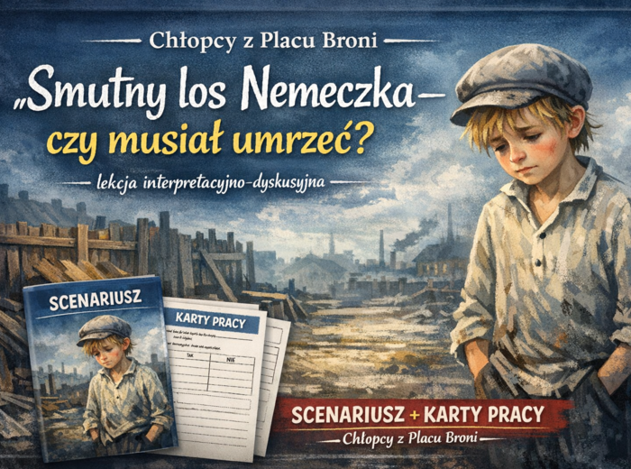 Zestaw do lektury "Chłopcy z Placu Broni" | Scenariusz + karty pracy | Smutny los Nemeczka – czy musiał umrzeć?