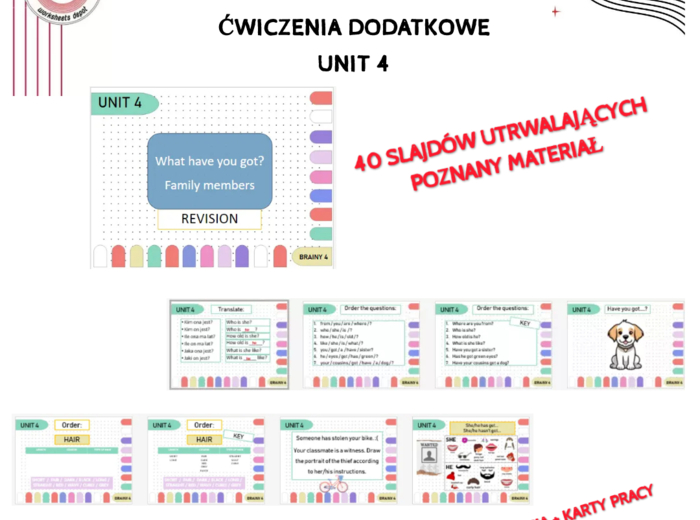 Brainy 4 Unit 4 - materiały utrwalające