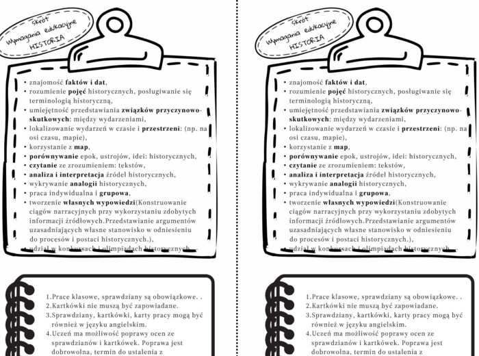 Wymagania edukacyjne - wklejka - Historia