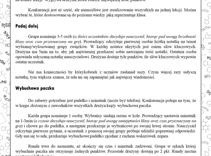 Klasa 8. Chemia. Pochodne węglowodorów. Kocham Cię chemio! Powtórzenie wiadomości. Gra. Zabawa. Praca grupowa. MOC powtórki.