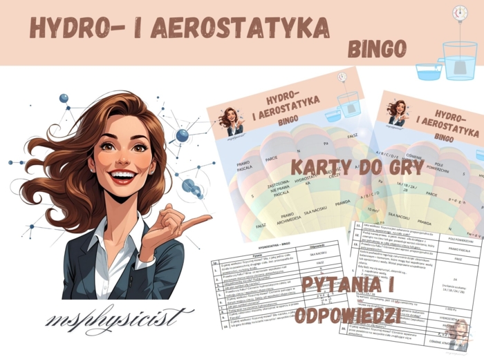POWTÓRZENIE: HYDROSTATYKA I AEROSTATYKA – klasa 7 – lekcja powtórzeniowa – GRA dydaktyczna. BINGO. MOC powtórki.