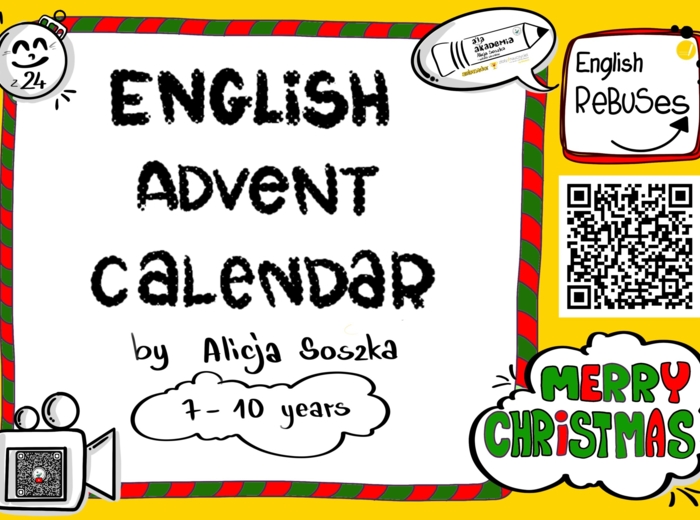 🎄 English Advent Calendar – dla klas 1 - 4 szkoły podstawowej