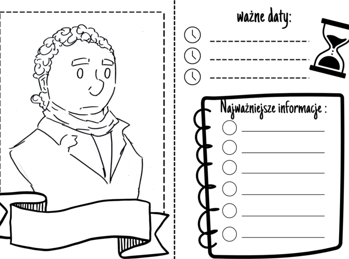 Biografie na kartach - zestaw 8 kart z postaciami historycznymi