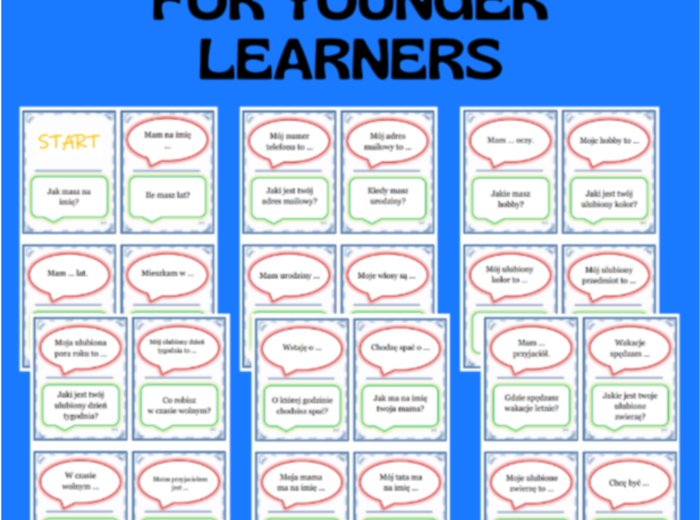 CONVERSATION CARDS FOR YOUNGER LEARNERS