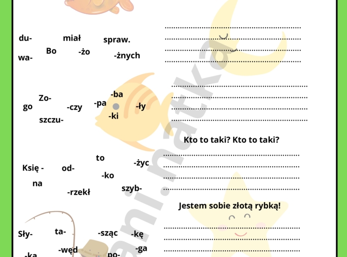 Akademia Pana Kleksa - karta pracy