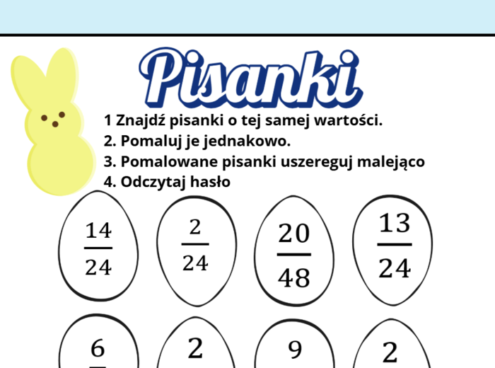 Zadania  „Pisanki z ułamkami”