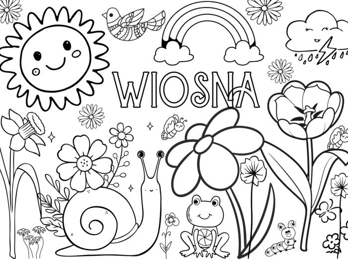 Wiosna, Kolorowanka XXL w 3 wersjach