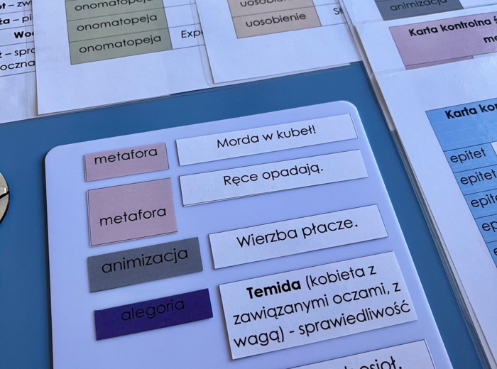 Środki stylistyczne - dopasowanie - tabela