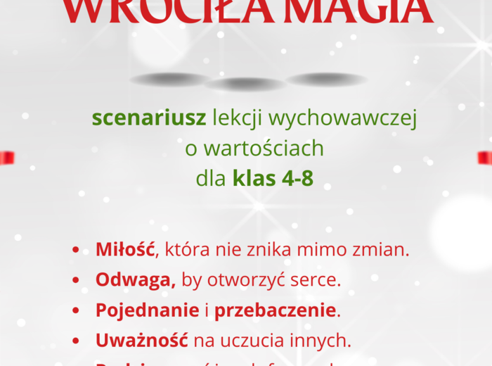 Noc, w której wróciła magia - scenariusz lekcji o świętach 4-8