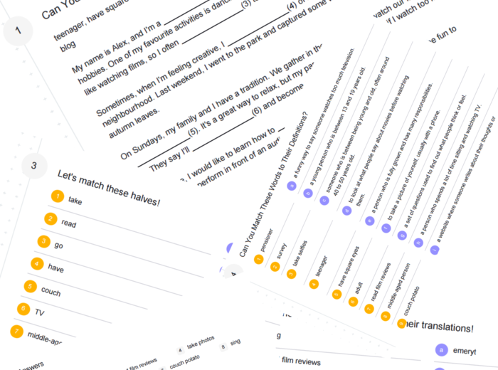 English Class A2+ – Unit 1.2_1.3 – vocabulary practice
