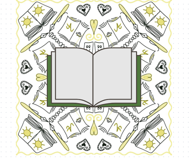 Mandala z motywem książki do kolorowania