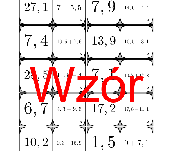 Domino - Dodawanie i odejmowanie liczb dziesiętnych | matematyka