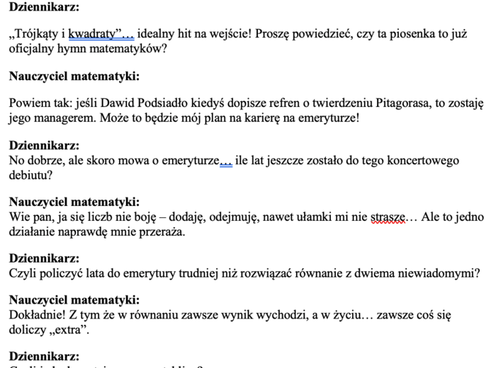 SCENARIUSZ DEN, SCENARIUSZ DNIA EDUKACJI NARODOWEJ, HUMORYSTYCZNY SCENARIUSZ DNIA EDUKACJI NARODOWEJ
