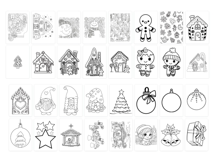 120 świątecznych/zimowych kolorowanek