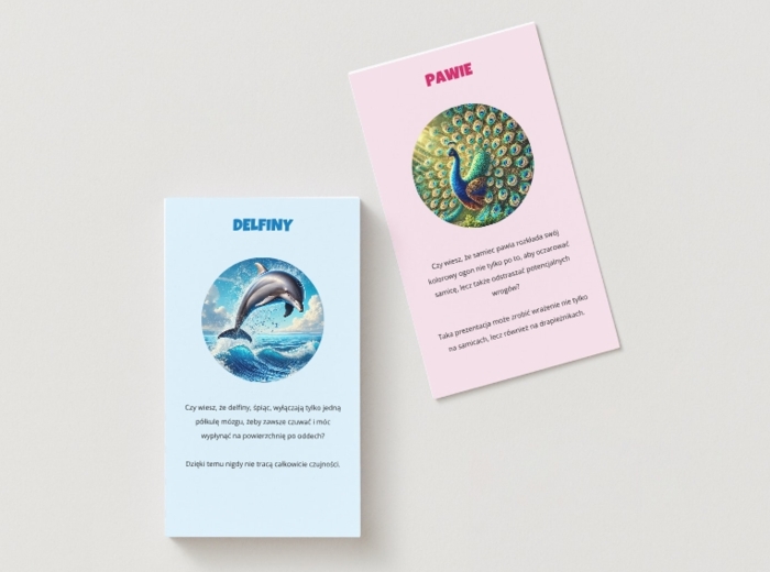 Karty z ciekawostkami o zwierzętach i roślinach