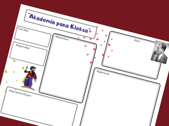 AKADEMIA PANA KLEKSA – karta pracy – świat przedstawiony- egzamin