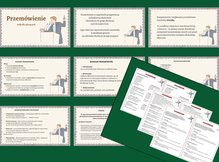 PRZEMÓWIENIE - prezentacja – 17 slajdów + 3 wklejki - wklejka- EGZAMIN - ćwiczenia redakcyjne
