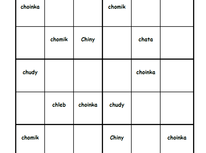 Sudoku - gry ortograficzne