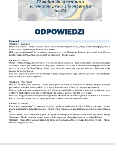 35 zadań do ikonografii na E8