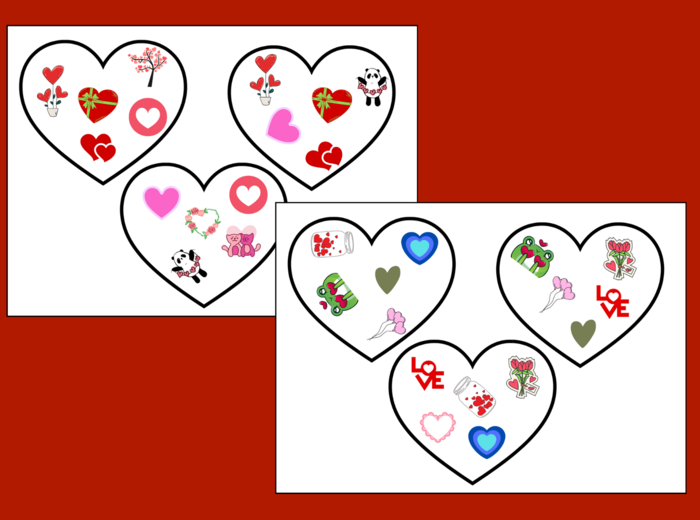 WALENTYNKI - dooble – biblioteka – świetlica – przedszkole – 39 szt.