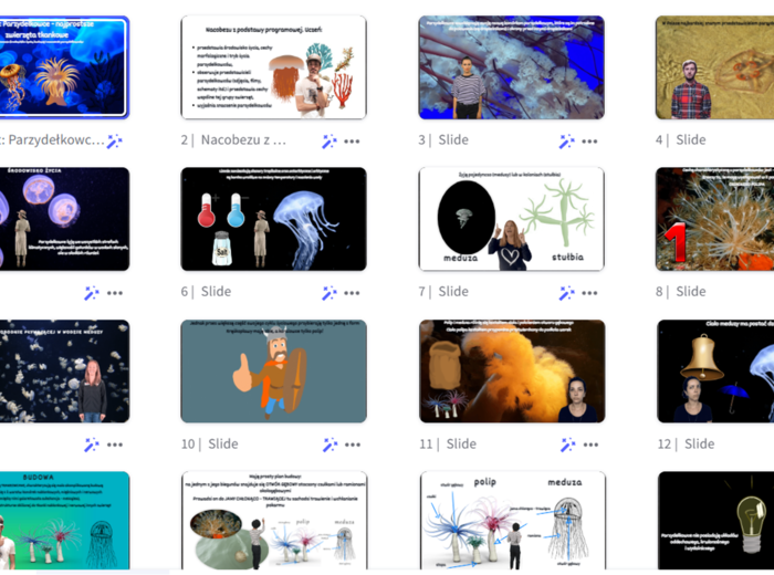 Prezentacja w genial.ly „Parzydełkowce - najprostsze zwierzęta tkankowe” – do edycji i pobrania – biologia klasa VI, dział II – temat 1