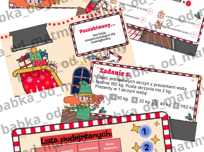 Podejrzany pomocnik św. Mikołaja - escape room dla klasy 4